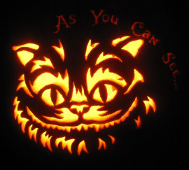 alice in wonderland cat pumpkin stencil